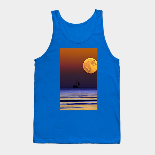 Massive Moon Tank Top by CreDigi Art